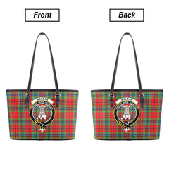 McLean of Duart Modern Tartan Crest Leather Tote Bag