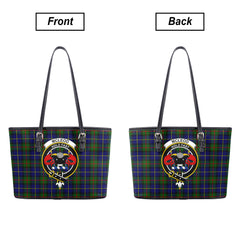 McLeod of Harris Modern Tartan Crest Leather Tote Bag