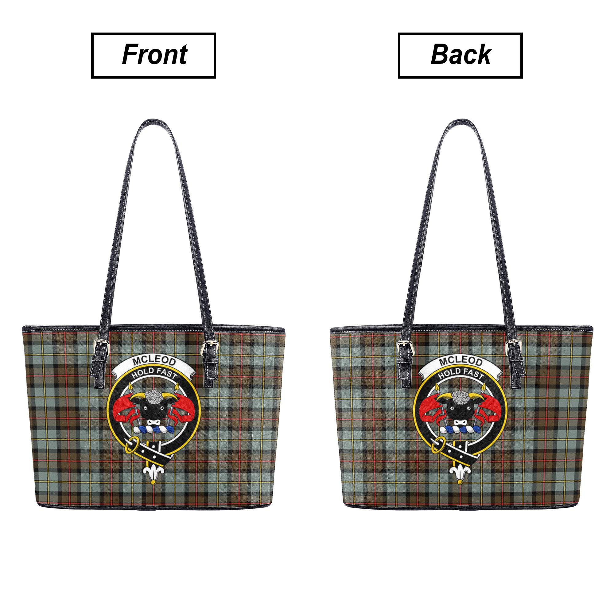 McLeod of Harris Weathered Tartan Crest Leather Tote Bag