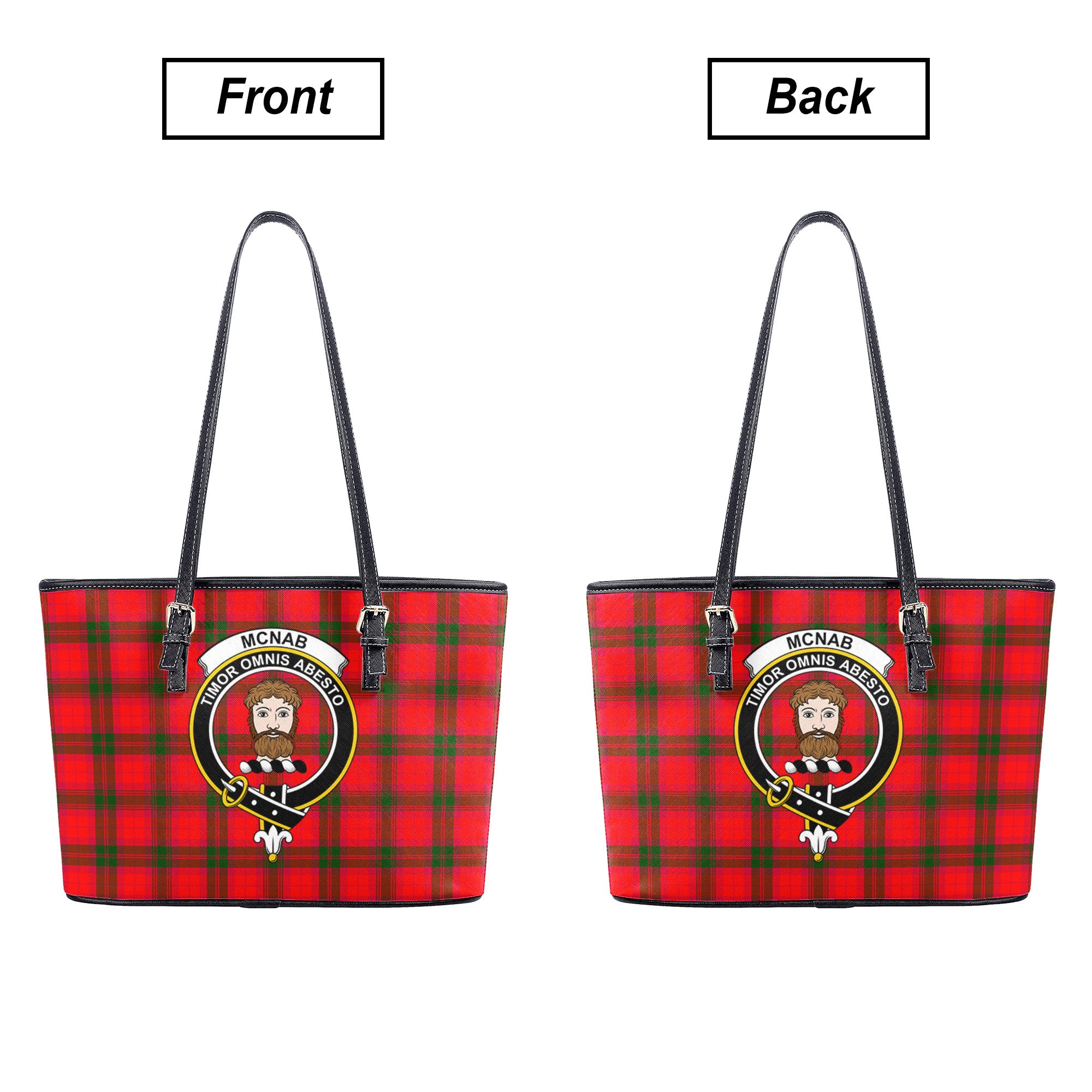 McNab Modern Tartan Crest Leather Tote Bag