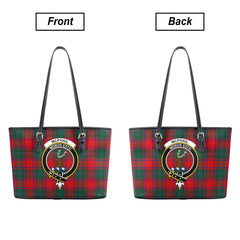 McPhail Clan Tartan Crest Leather Tote Bag