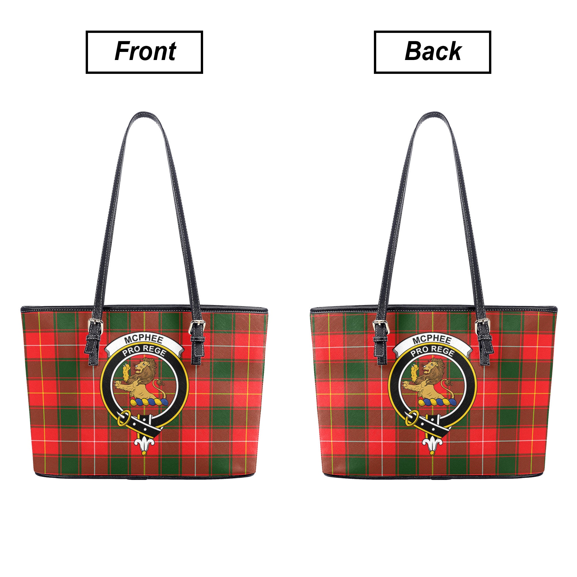 McPhee Tartan Crest Leather Tote Bag