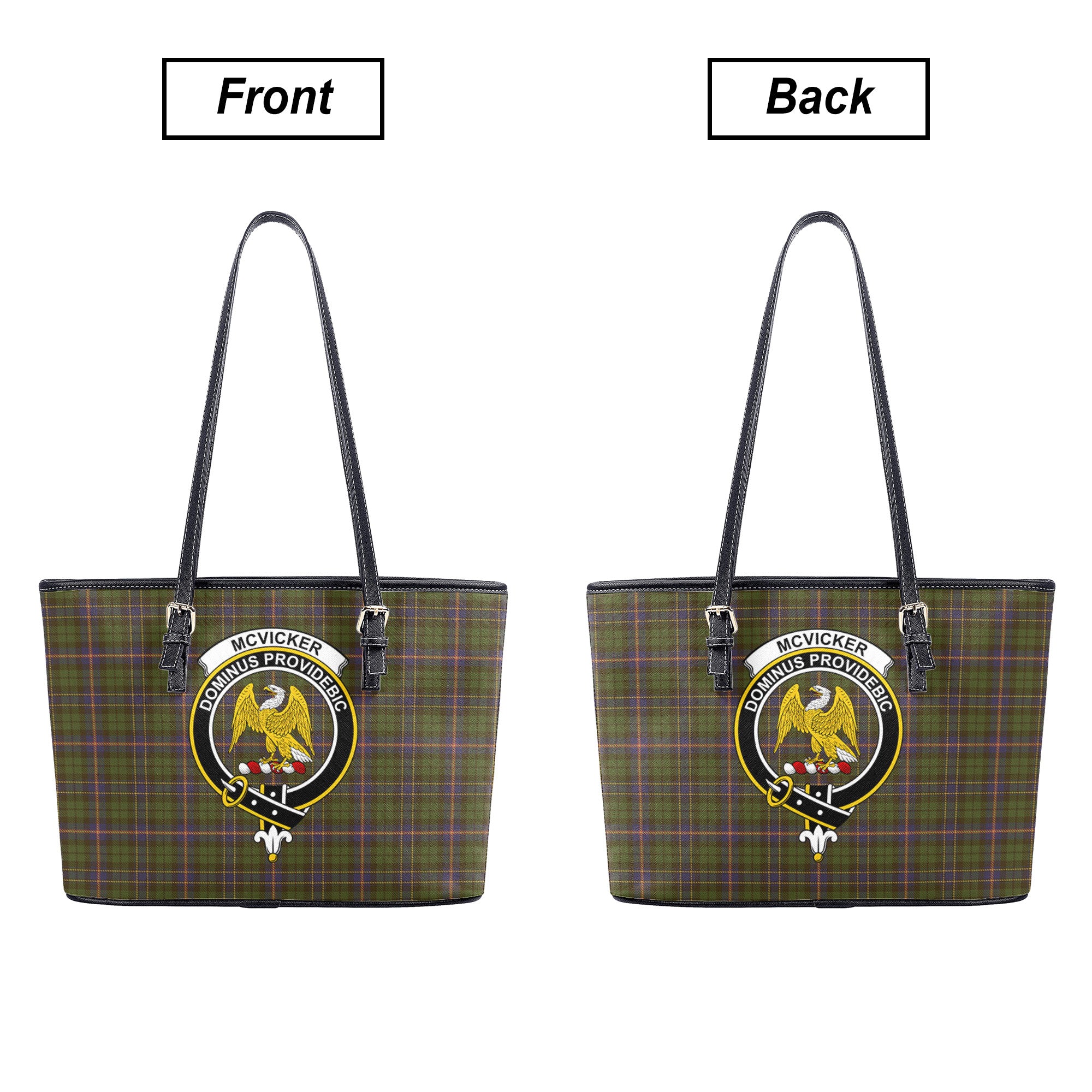 McVicker Tartan Crest Leather Tote Bag