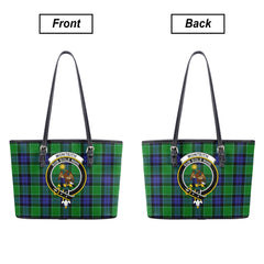 Monteith Tartan Crest Leather Tote Bag