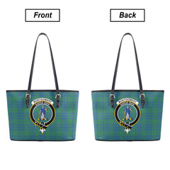 Montgomery Ancient Tartan Crest Leather Tote Bag