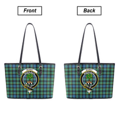 Mowat Ancient Tartan Crest Leather Tote Bag