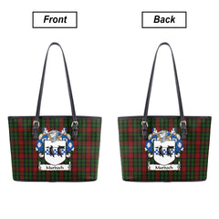 Murdoch Tartan Crest Leather Tote Bag