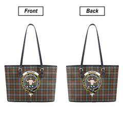 Murray of Atholl Weathered Tartan Crest Leather Tote Bag