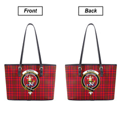 Murray of Tulloch Modern Tartan Crest Leather Tote Bag