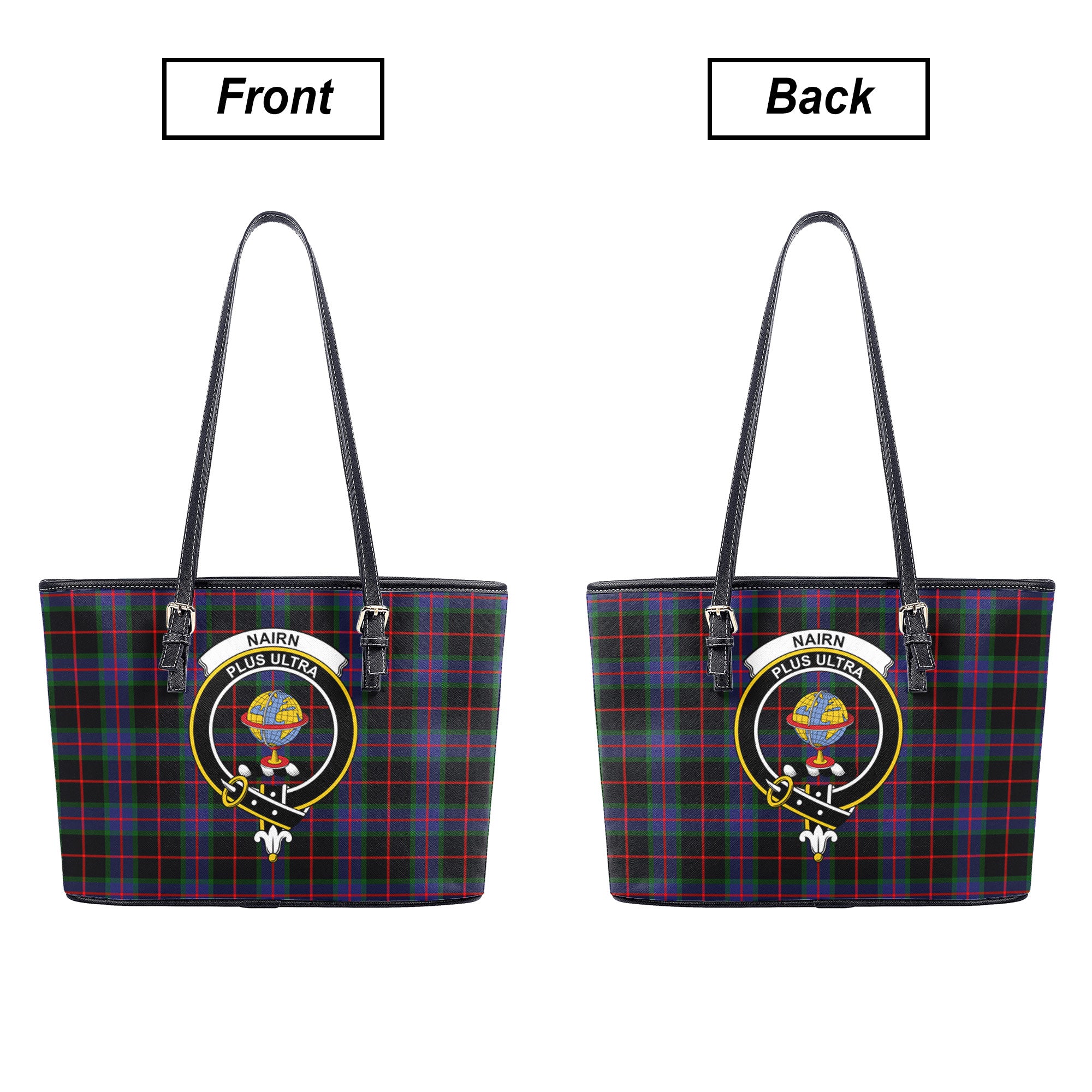 Nairn Tartan Crest Leather Tote Bag