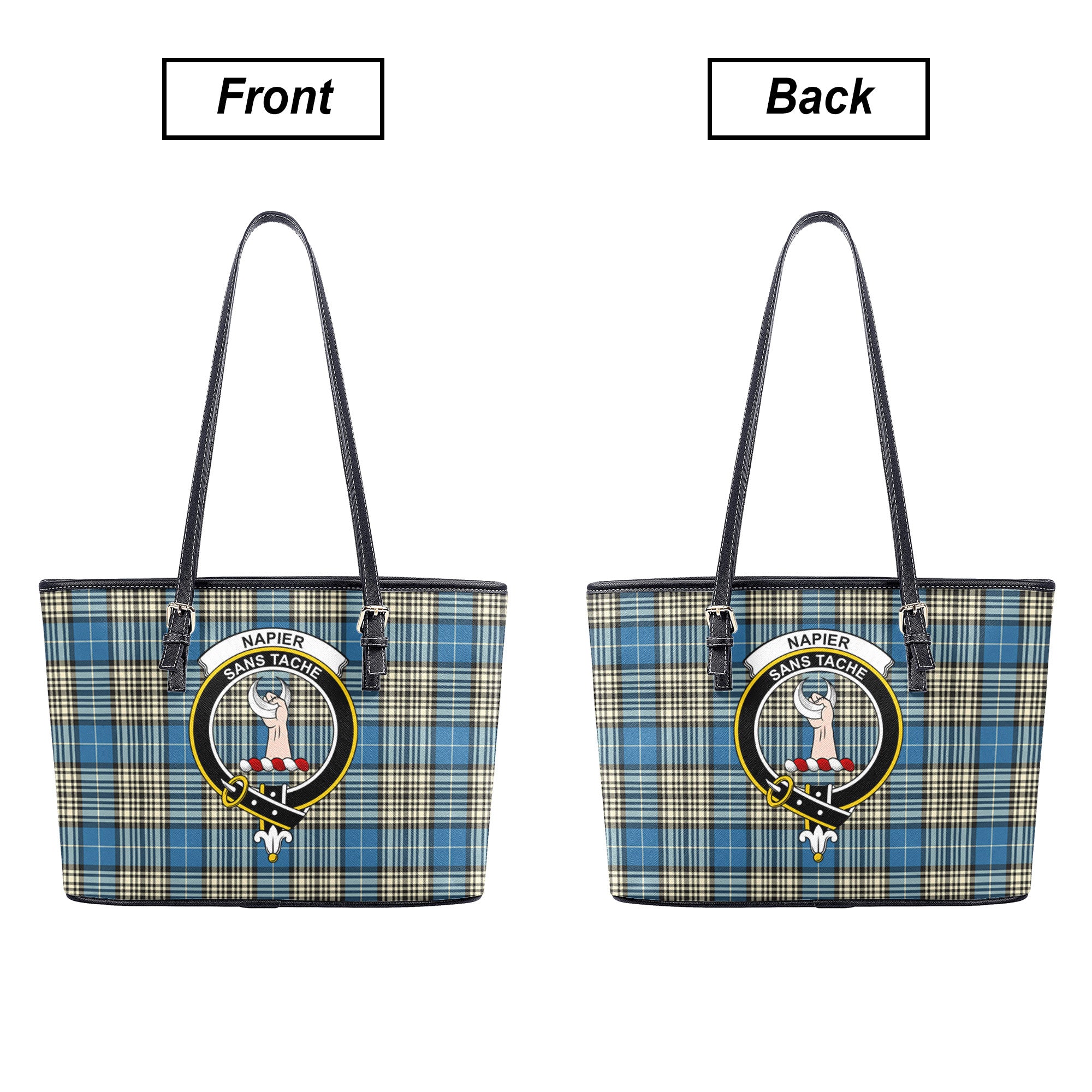 Napier Ancient Tartan Crest Leather Tote Bag