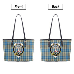 Napier Ancient Tartan Crest Leather Tote Bag