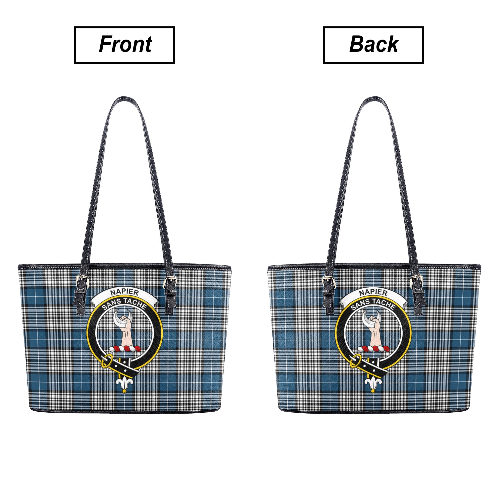 Napier Modern Tartan Crest Leather Tote Bag