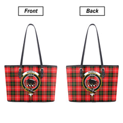 Nesbitt Modern Tartan Crest Leather Tote Bag