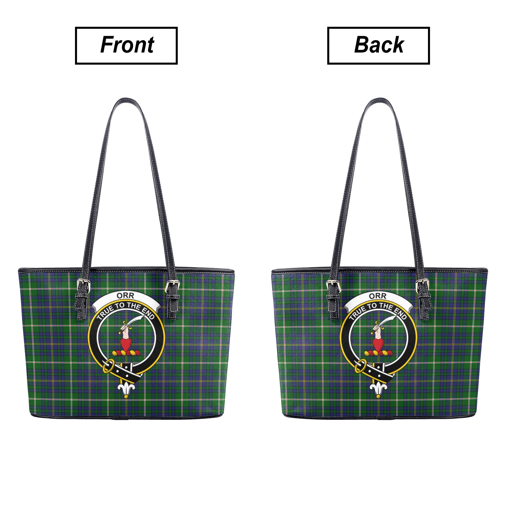 Orr Tartan Crest Leather Tote Bag