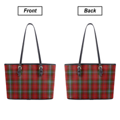 Peacock Tartan Leather Tote Bag