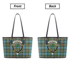 Porterfield Tartan Crest Leather Tote Bag