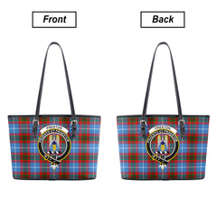 Preston Tartan Crest Leather Tote Bag