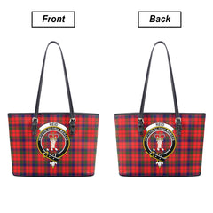 Reid Modern Tartan Crest Leather Tote Bag