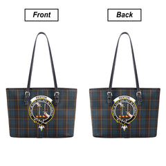 Renton Tartan Crest Leather Tote Bag