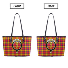 Scrymgeour Tartan Crest Leather Tote Bag