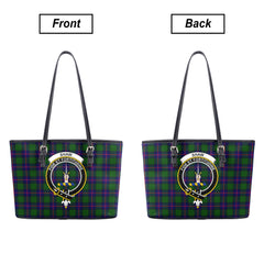 Shaw Modern Tartan Crest Leather Tote Bag