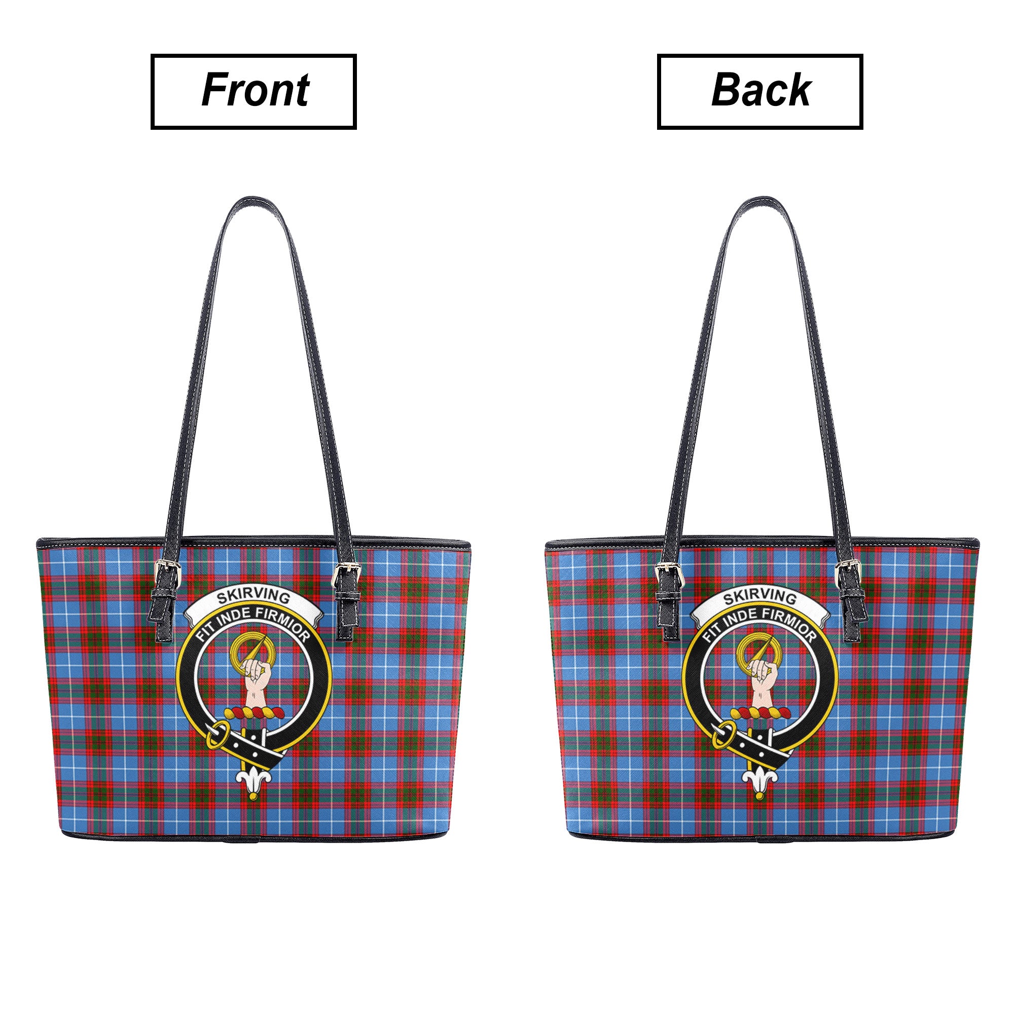 Skirving Tartan Crest Leather Tote Bag