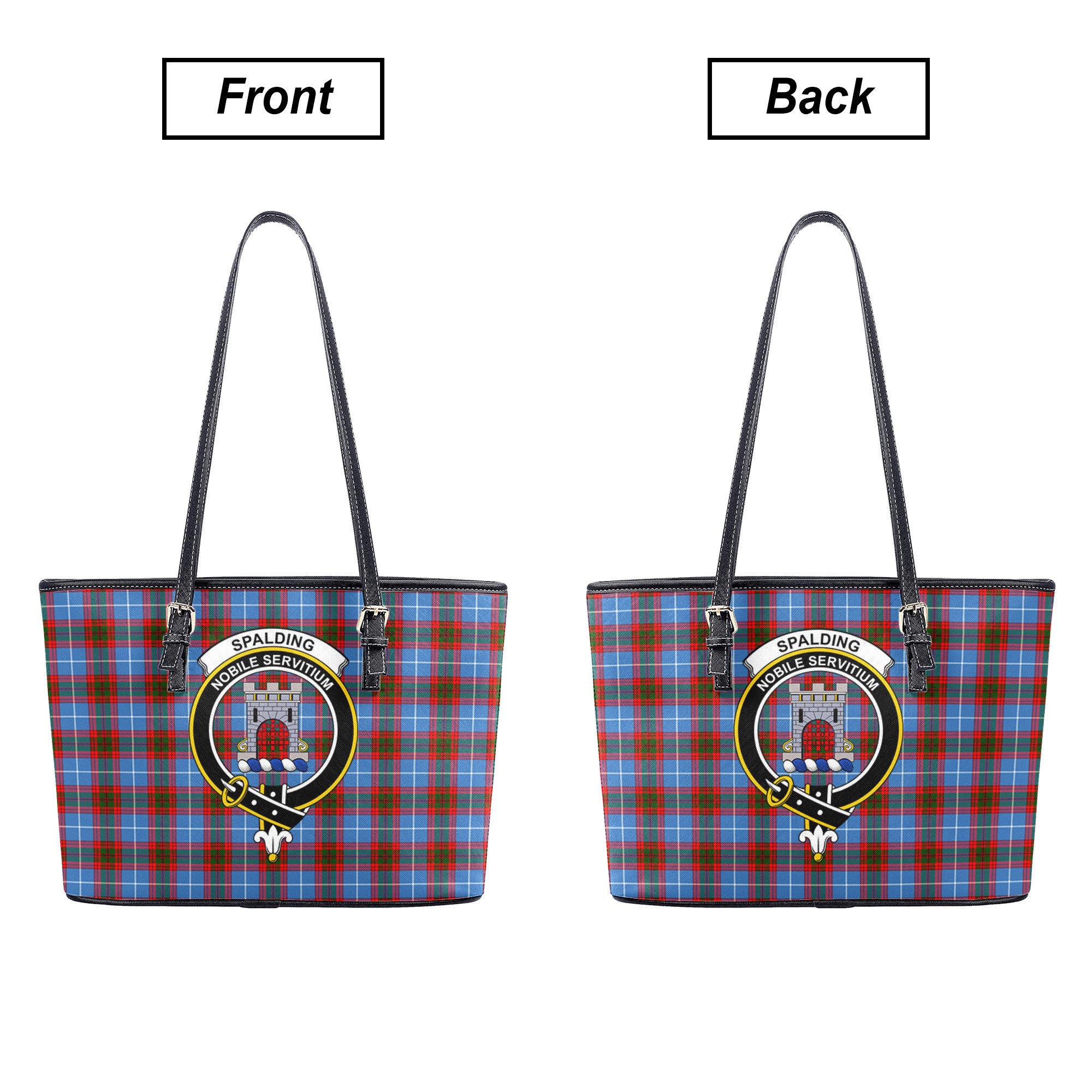 Spalding Tartan Crest Leather Tote Bag