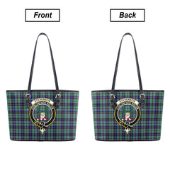 Stevenson Tartan Crest Leather Tote Bag