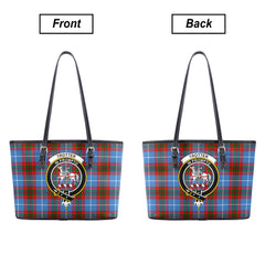 Trotter Tartan Crest Leather Tote Bag