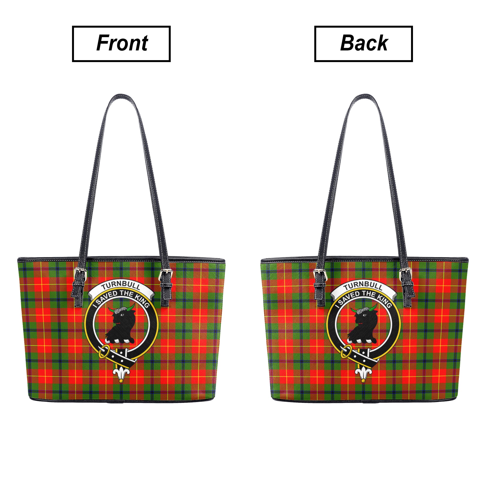 Turnbull Dress Tartan Crest Leather Tote Bag