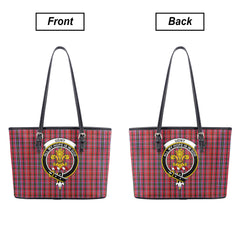 Udny Tartan Crest Leather Tote Bag