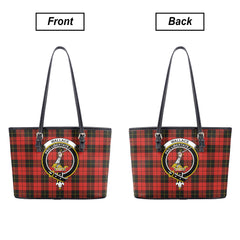 Wallace Weathered Tartan Crest Leather Tote Bag