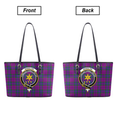 Wardlaw Modern Tartan Crest Leather Tote Bag