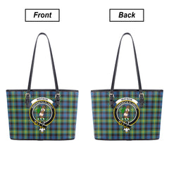 Watson Ancient Tartan Crest Leather Tote Bag