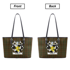 Williams Tartan Crest Leather Tote Bag