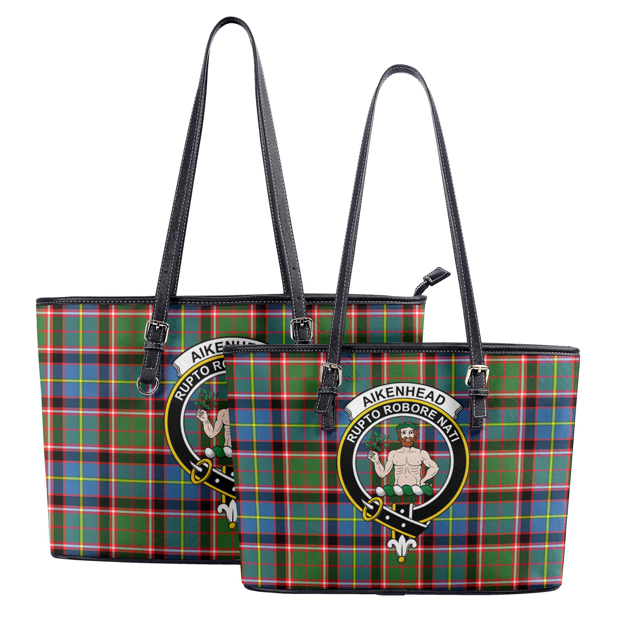 Aikenhead Tartan Crest Leather Tote Bag