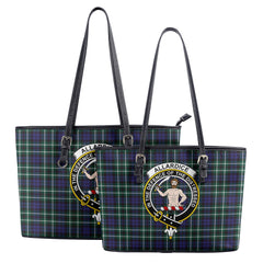 Allardice Tartan Crest Leather Tote Bag