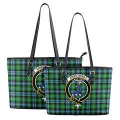 Arbuthnot Ancient Tartan Crest Leather Tote Bag