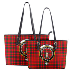 Bain Tartan Crest Leather Tote Bag