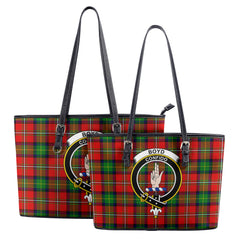 Boyd Modern Tartan Crest Leather Tote Bag