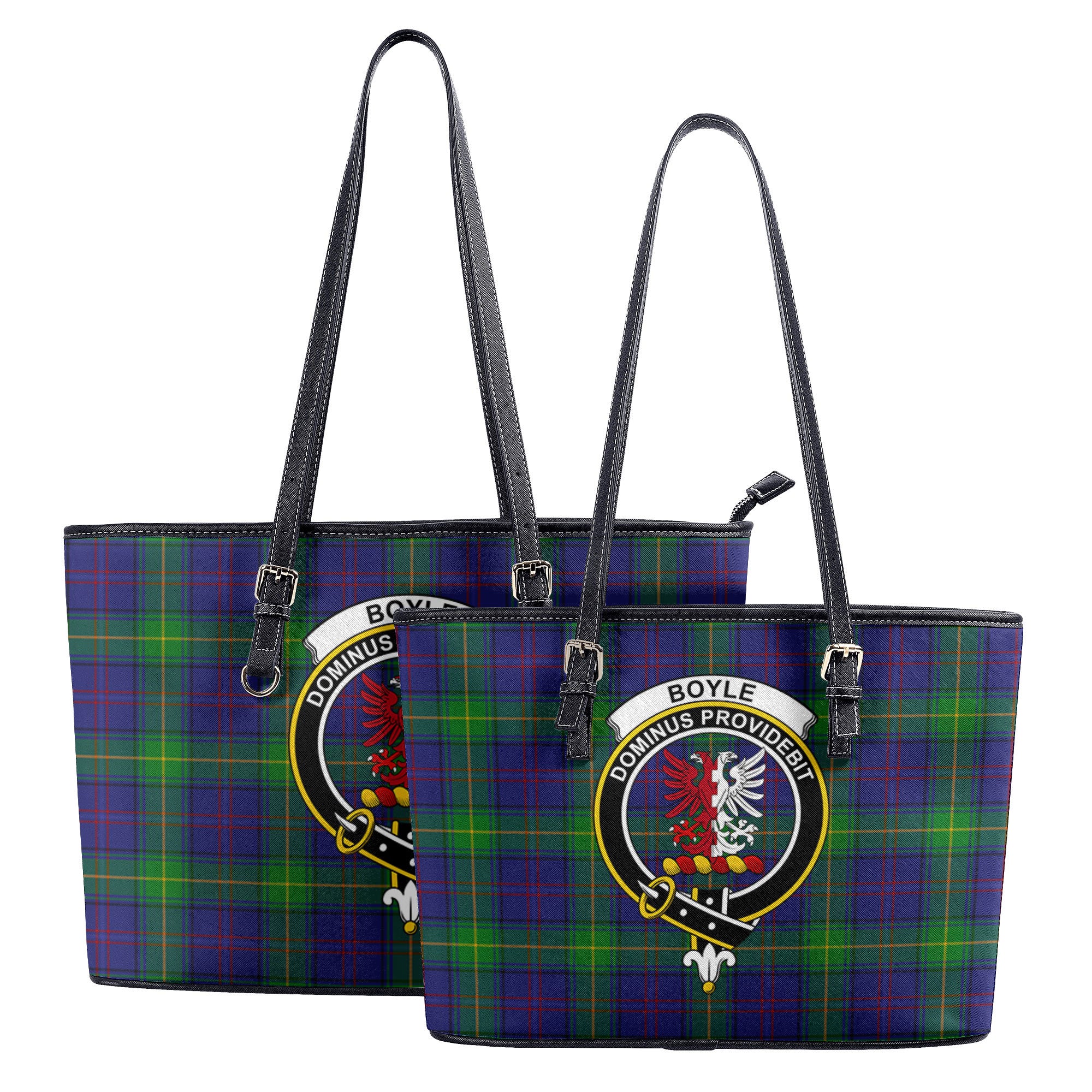 Boyle Tartan Crest Leather Tote Bag