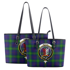 Boyle Tartan Crest Leather Tote Bag