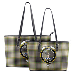 Burns Check Tartan Crest Leather Tote Bag