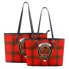 Darroch (Gourock) Tartan Crest Leather Tote Bag