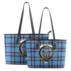 Elliott Ancient Tartan Crest Leather Tote Bag