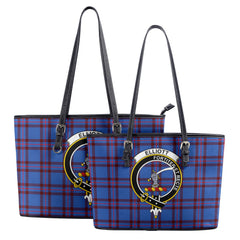 Elliott Modern Tartan Crest Leather Tote Bag