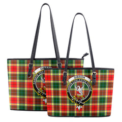 Gibson Tartan Crest Leather Tote Bag