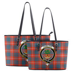 Hamilton Ancient Tartan Crest Leather Tote Bag