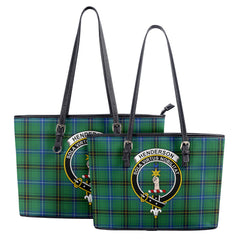 Henderson Ancient Tartan Crest Leather Tote Bag